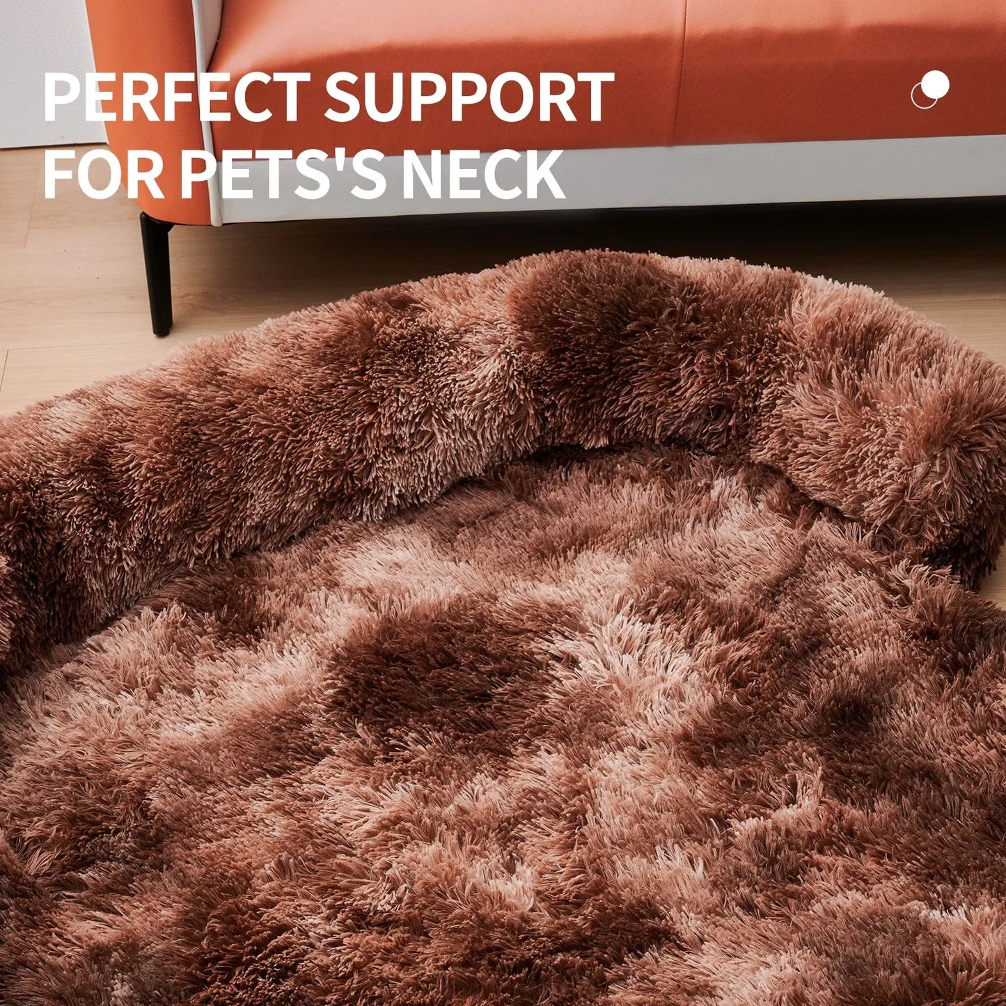 Calming Dog Plush Bed, Zippered Removable Washable Cover