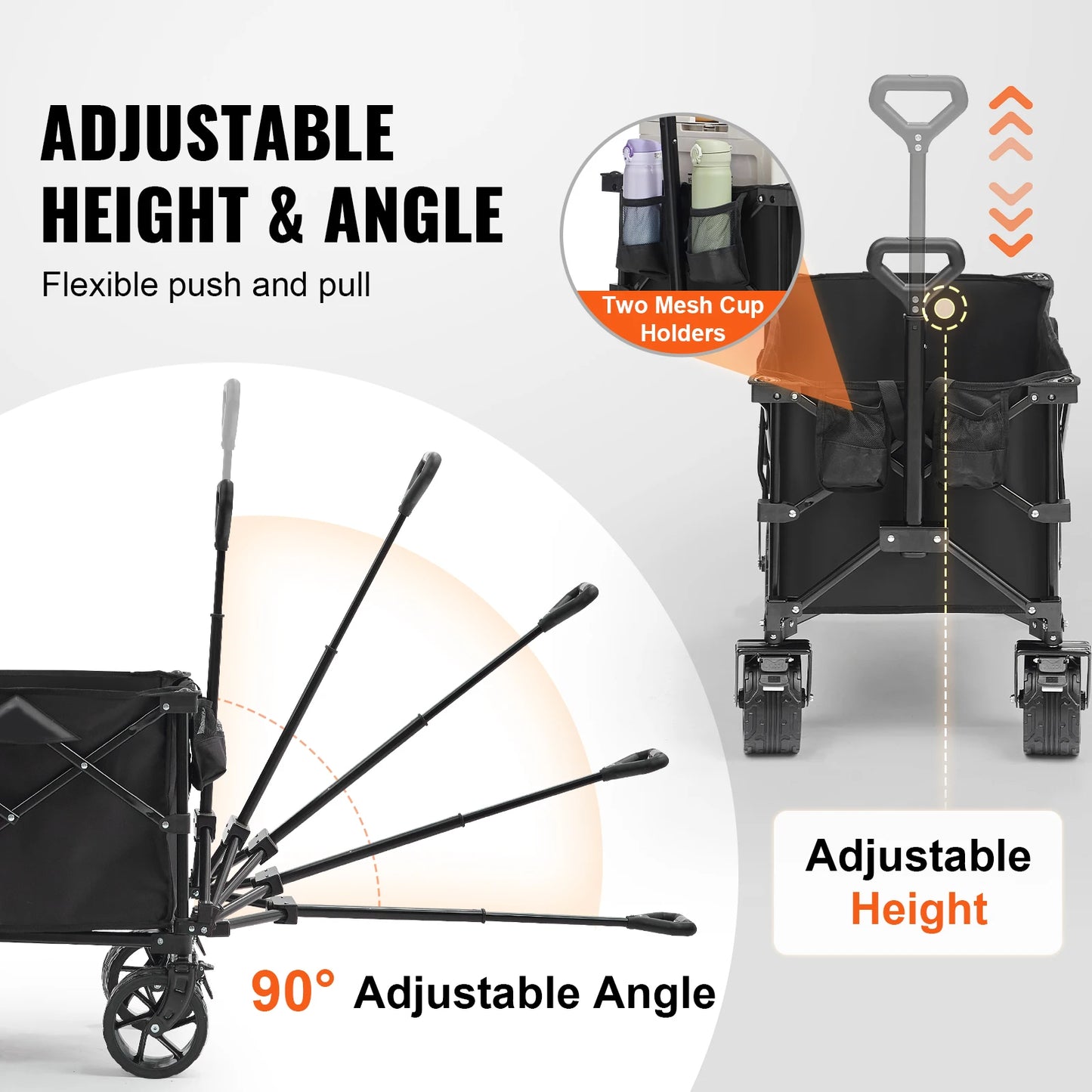 Collapsible Folding Cart with All-Terrain Wheels