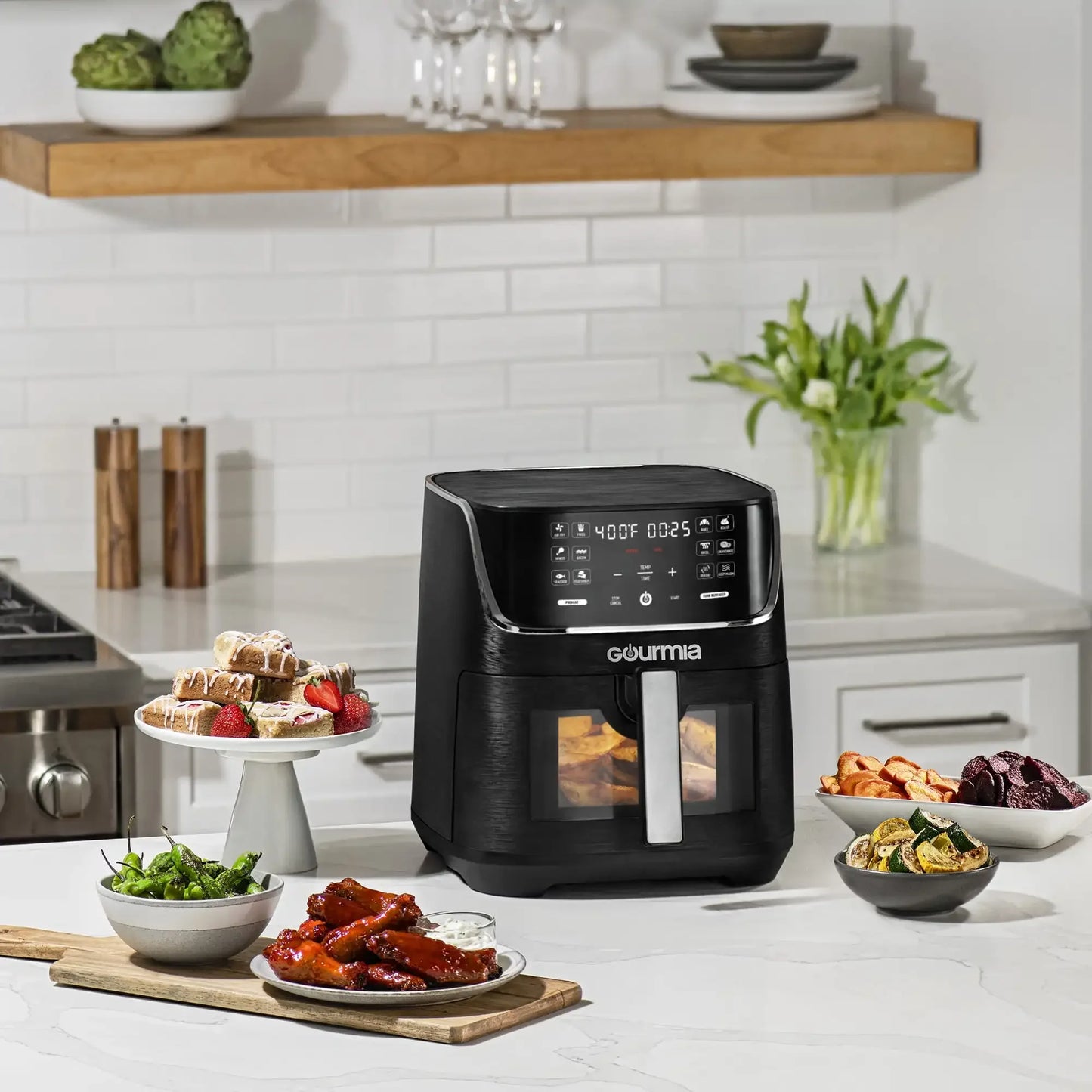 8 Qt Digital Window Air Fryer,12 One-Touch Presets