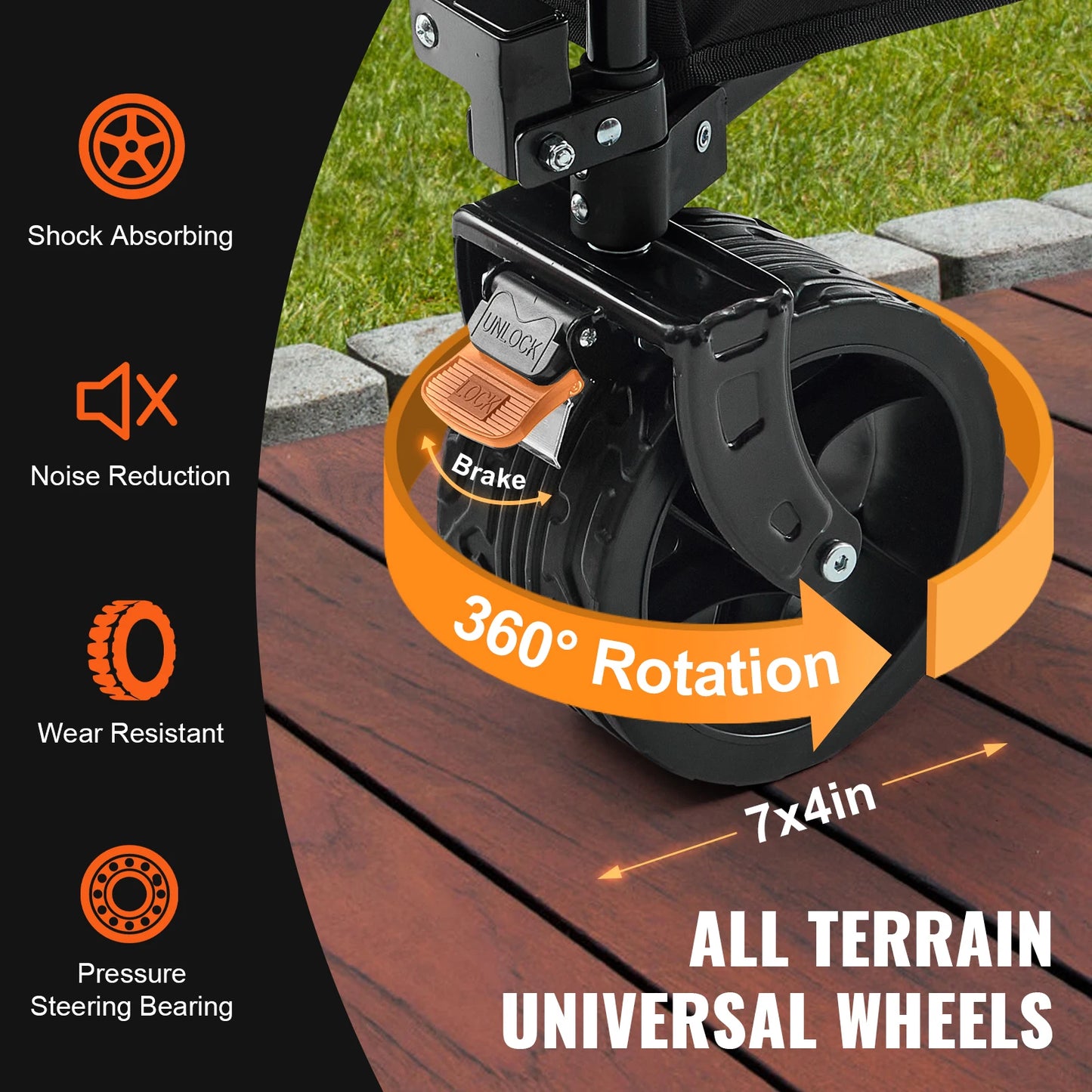 Collapsible Folding Cart with All-Terrain Wheels