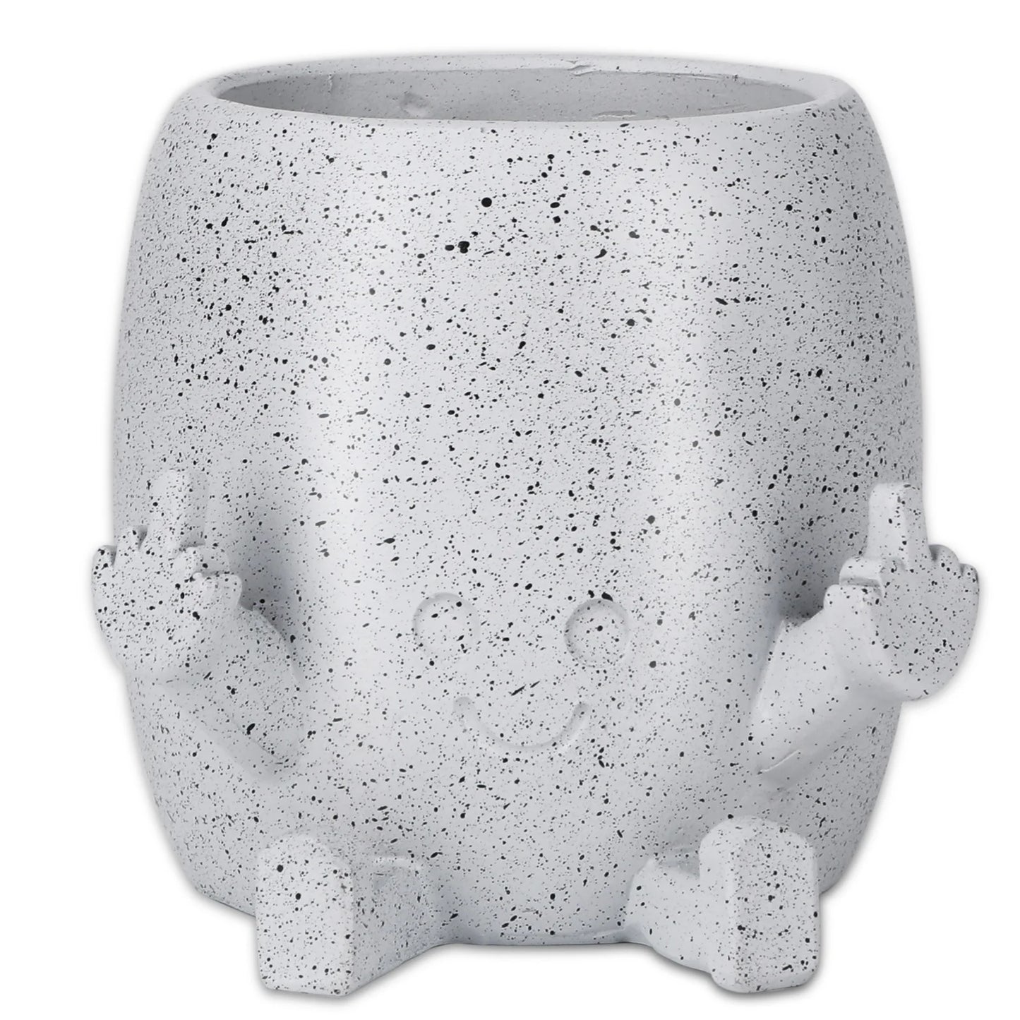 Funny Expression Middle Finger Flower Garden Planter