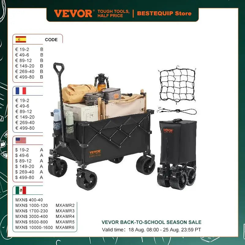 Collapsible Folding Cart with All-Terrain Wheels