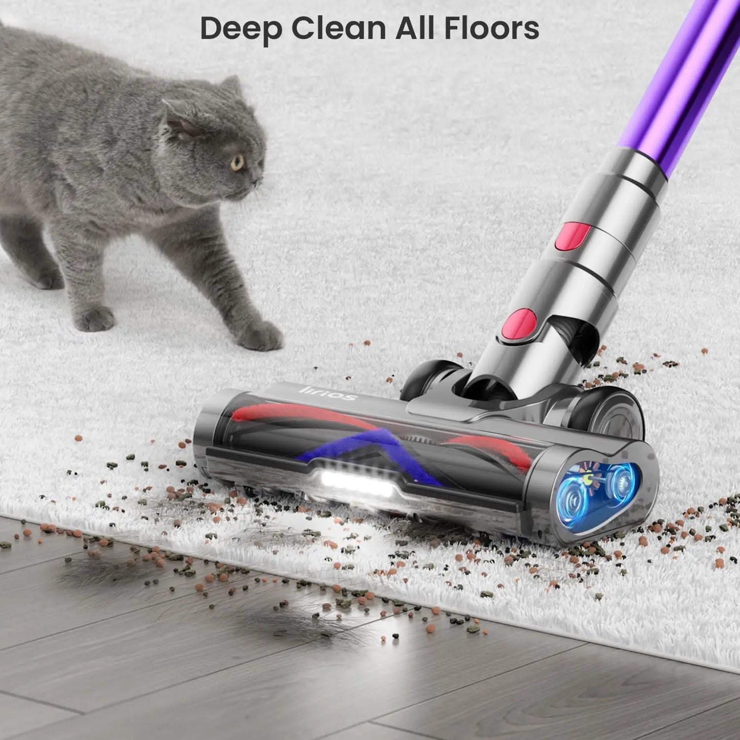 550W/45Kpa/ 65Mins Vacuum Cordless, Low Noise, Wall Mount Charging