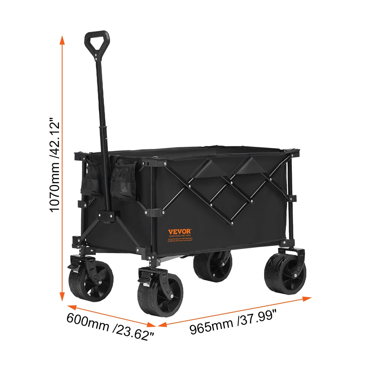 Collapsible Folding Cart with All-Terrain Wheels