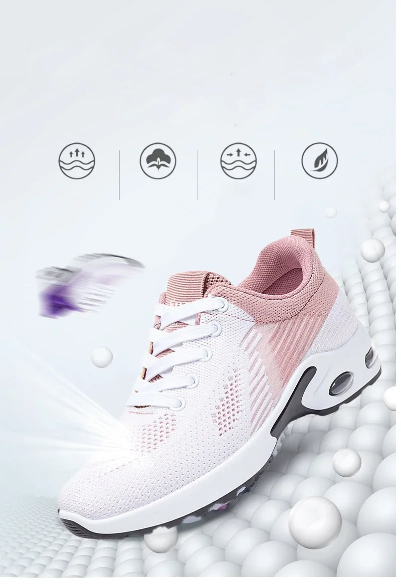 Women's Sports Running Shoes Fashion Light Knit Breathable