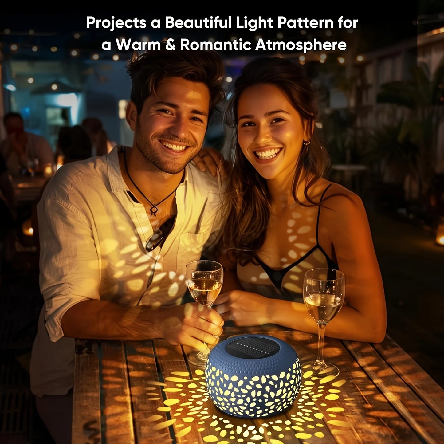 1/2 Pack Solar Outdoor, White Metal LED Solar Lantern