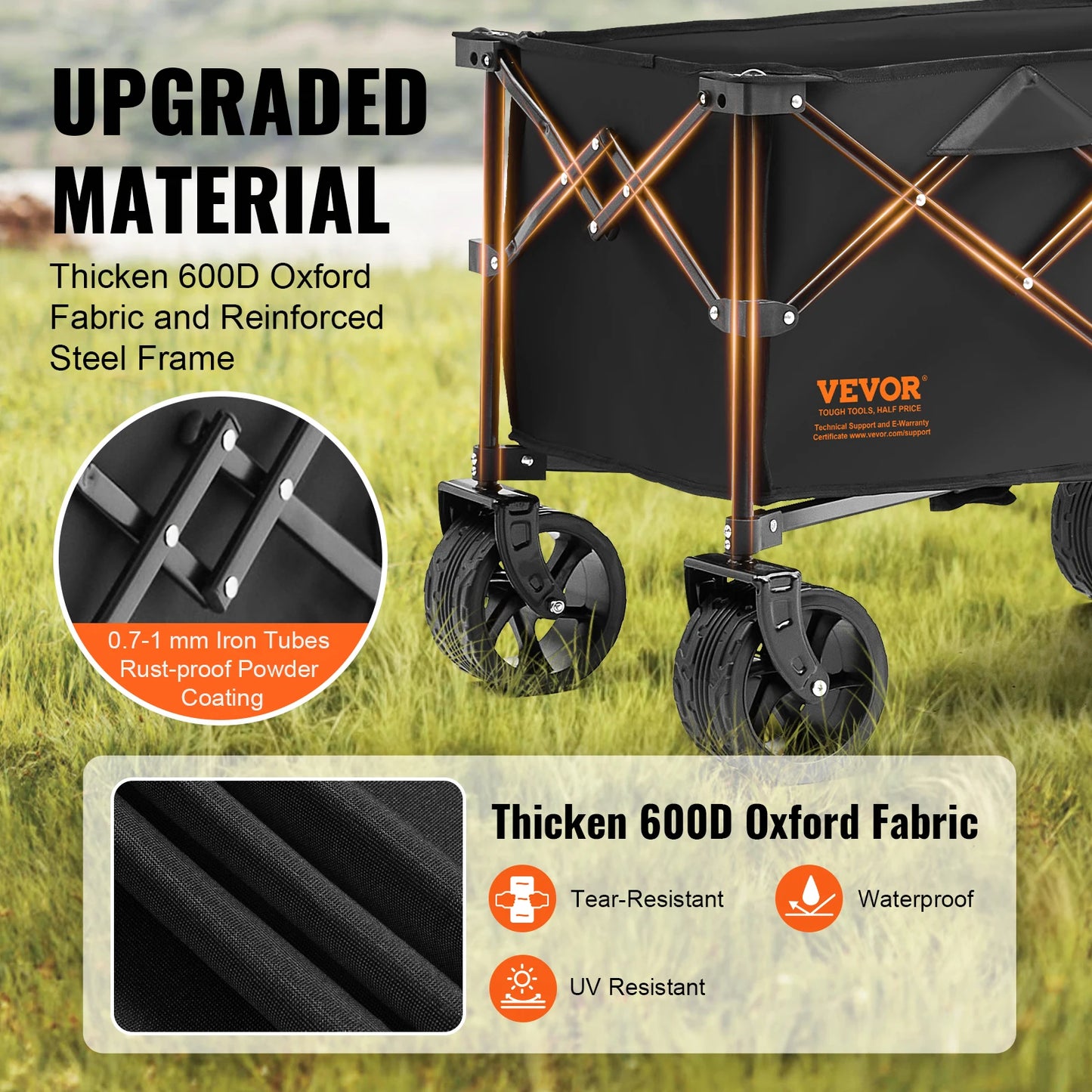 Collapsible Folding Cart with All-Terrain Wheels