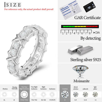 Fine Jewelry  With Certificate Moissanite Rings S925 Sterling Silver
