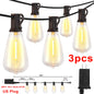 1/2/3pcs 28FT String Lights Outdoor,  Patio Lights Garden Lamp