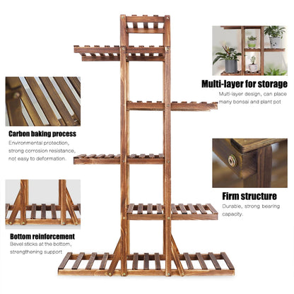 52" Tall 6 Tier Wood Plant Stand Flower Rack