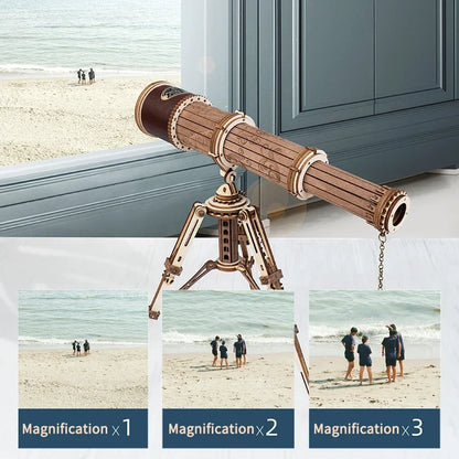 Robotime Rokr 1:1 DIY 314pcs Telescopic Monocular Telescope Wooden Model