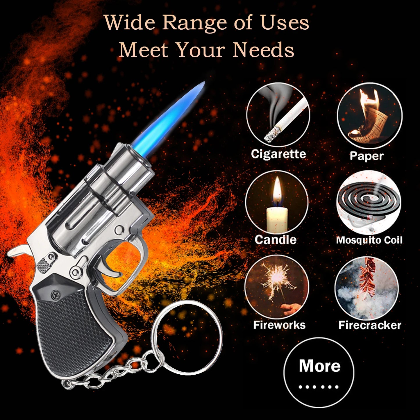 Jet Torch Lighter, Unique With Keychain, Adjustable