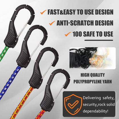 28pcs/32pcs/129pcs Bungee Cords Multiple lengths of Bungee Cord With Hooks, Ties