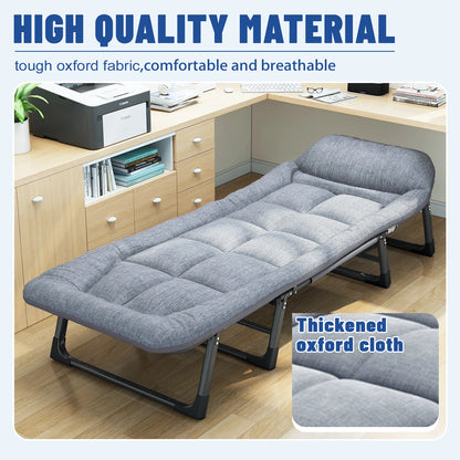 Sleeping Cot, 6 Positions, Portable & Foldable Bed, Mattress, Pillow,