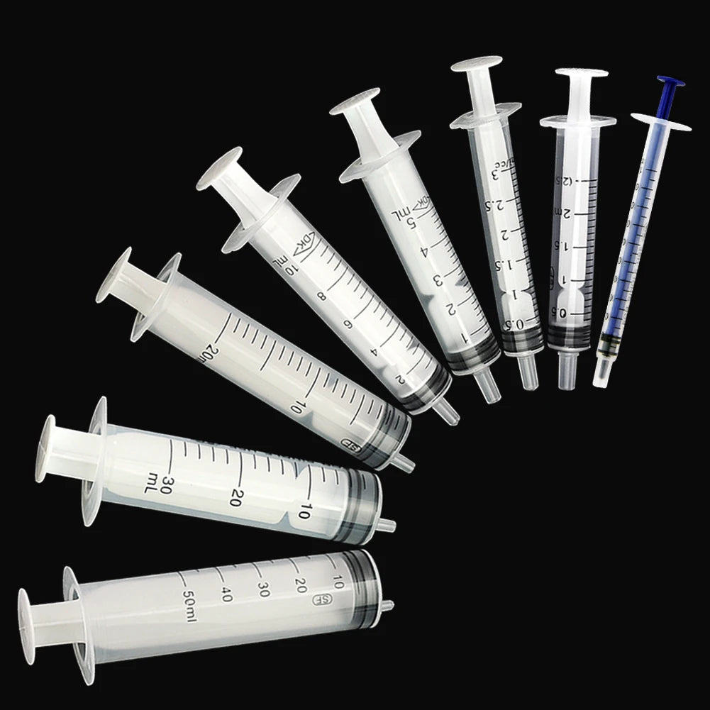 5pcs 1ml,3ml,5ml,10ml,20ml,2.5ml,30ml,50ml Sterile pet feeding syringe, Hydroponics Lab Medical Tool