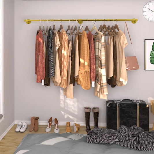 Industrial Pipe Clothes Hanging Rack: Wall Mounted