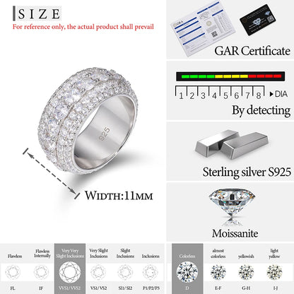 Fine Jewelry  With Certificate Moissanite Rings S925 Sterling Silver