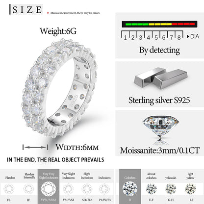 Fine Jewelry  With Certificate Moissanite Rings S925 Sterling Silver
