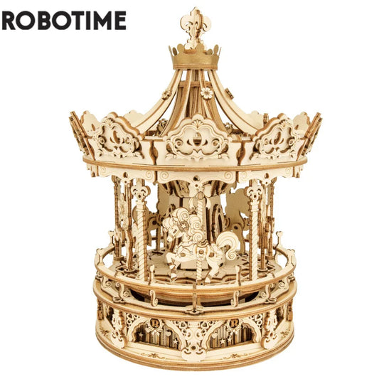Robotime 3D Wooden Puzzle 336pcs Rotatable DIY Assembly Music Box