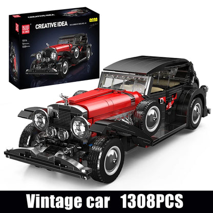 King 10114 Technical Building Block T50 Vintage Car Set Assembly