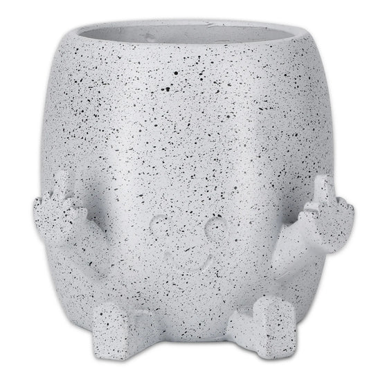 Funny Expression Middle Finger Flower Garden Planter