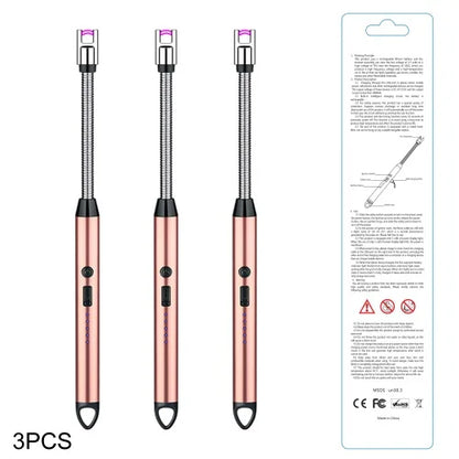 3pcs Rechargeable Electric Lighters, TYPE-C Windproof Arc