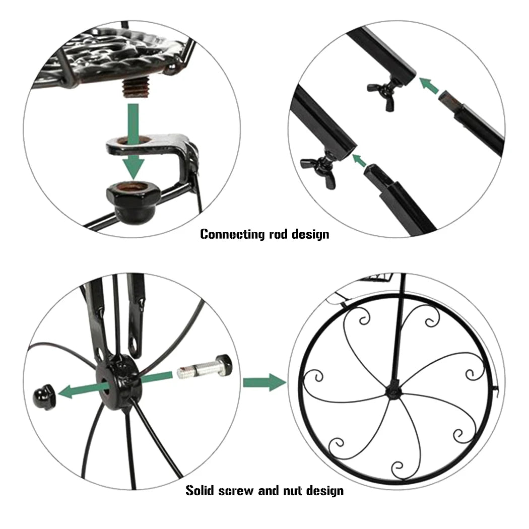 3-Tier Bicycle Plant Stand Wrought Iron