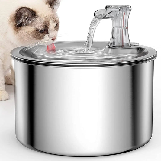 2L stainless steel pet water dispenser fountain