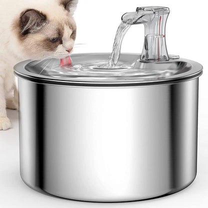 2L stainless steel pet water dispenser fountain