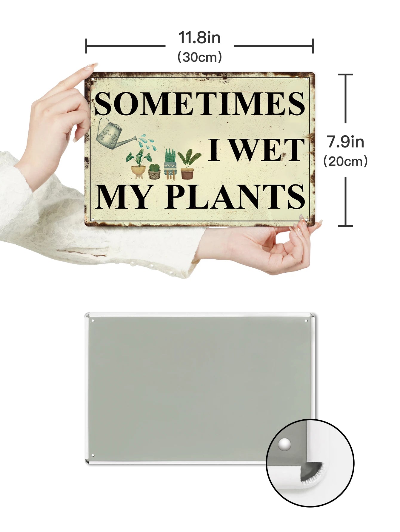 1PC Rustic Metal Sign, Funny Plaque for  Wall Decor 7.8 X 11.8 Inches