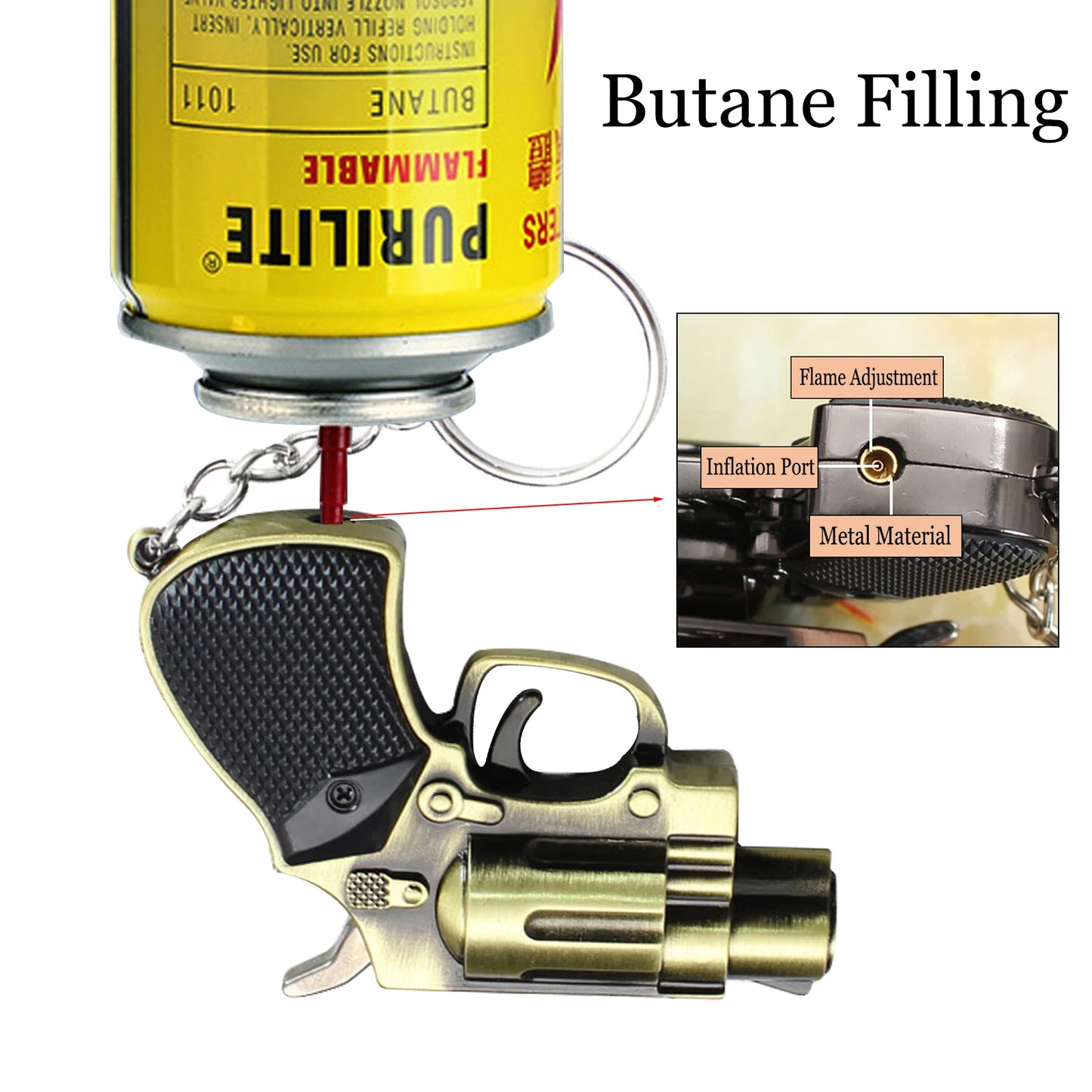 Jet Torch Lighter, Unique With Keychain, Adjustable