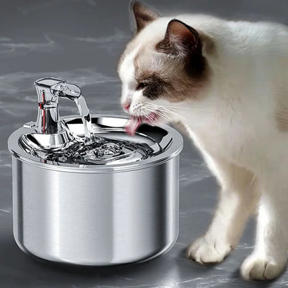 2L stainless steel pet water dispenser fountain