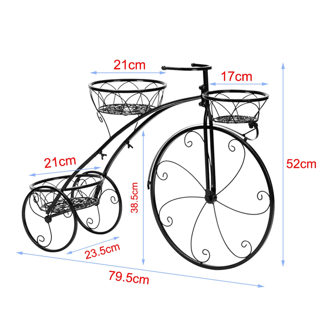 3-Tier Bicycle Plant Stand Wrought Iron