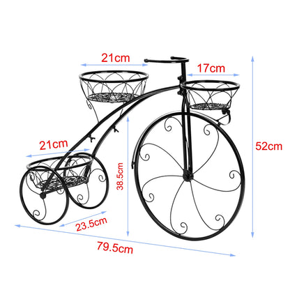 3-Tier Bicycle Plant Stand Wrought Iron