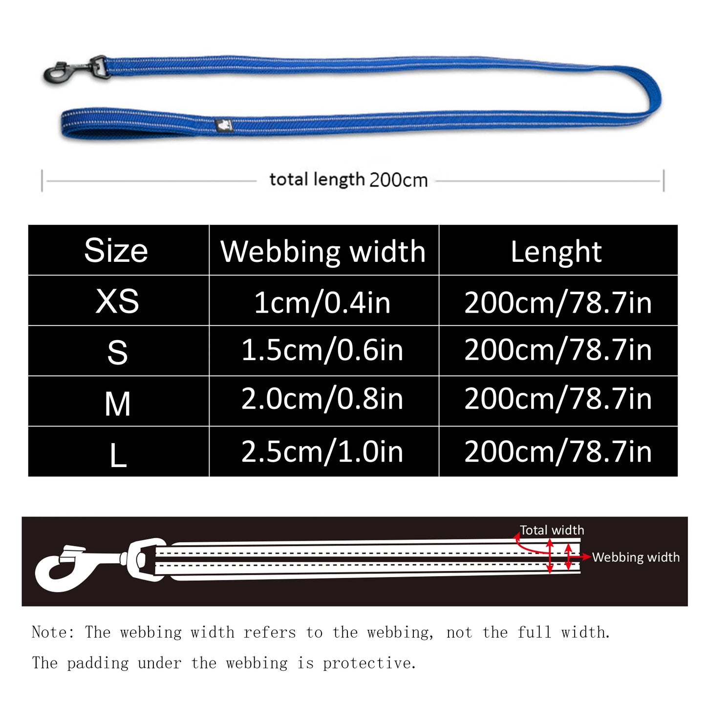 Soft Pet Leash Padded Large Dog/Cat Walking, Training