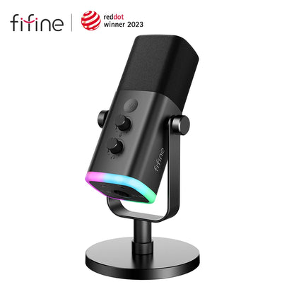 2025 USB/XLR Dynamic Microphone with Touch Mute Button, Headphone