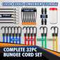 28pcs/32pcs/129pcs Bungee Cords Multiple lengths of Bungee Cord With Hooks, Ties