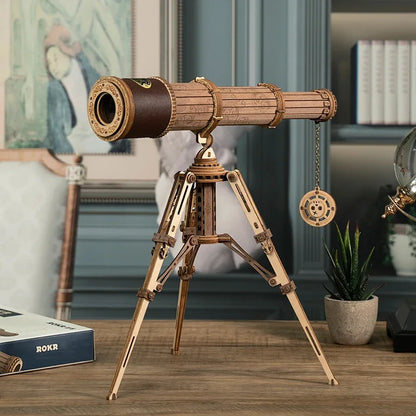 Robotime Rokr 1:1 DIY 314pcs Telescopic Monocular Telescope Wooden Model