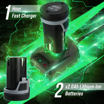 WORKPRO Cordless Car Polisher Detailing with 2 pcs 12V Rechargeable